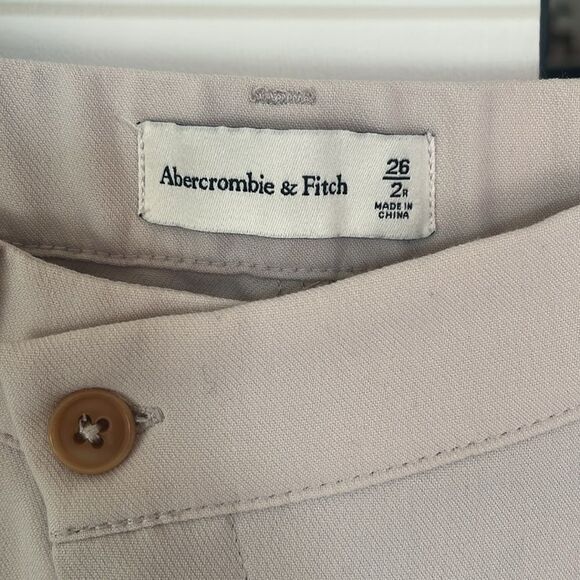 Abercrombie & Fitch Asymmetrical Wide Leg Trousers Cream 2/26 - Picture 3 of 4